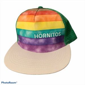 Hornitos standard fit trucker snap back hat rainbow multicolor breathable cap